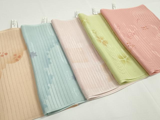平和屋本店■夏物　和装小物　帯揚げ5枚　正絹　逸品　未使用　DZAA11150kh5