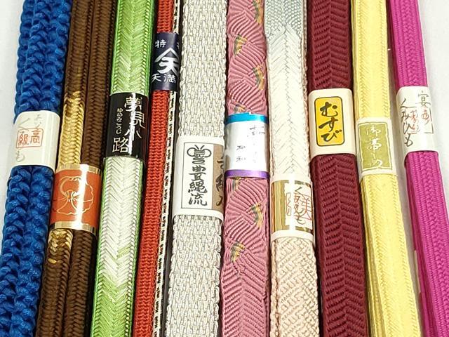 平和屋本店■和装小物　帯締め10本　豊縄流手組み　笹浪組　くみひも　金銀糸　逸品　未使用　DZAA11162kh5 平和屋本店○和装小物 帯締め10本 豊縄流手組み 笹浪組 くみひも 金