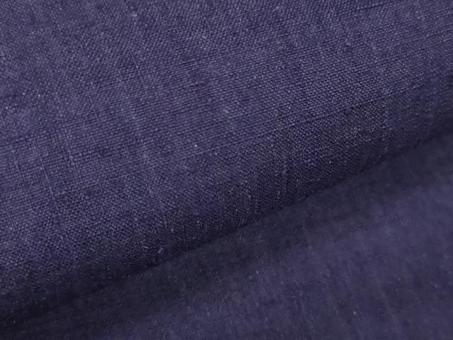 平和屋本店□極上 本場結城紬 重要無形文化財 反物 着尺 色無地 深紫色