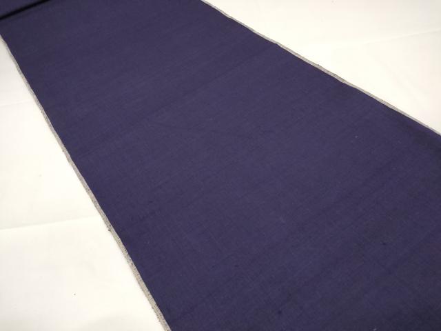 平和屋本店■極上　本場結城紬　重要無形文化財　反物　着尺　色無地　深紫色　逸品　未使用　DZAA11165kh5 平和屋本店□極上 本場結城紬 重要無形文化財 反物 着尺 色無地 深紫色