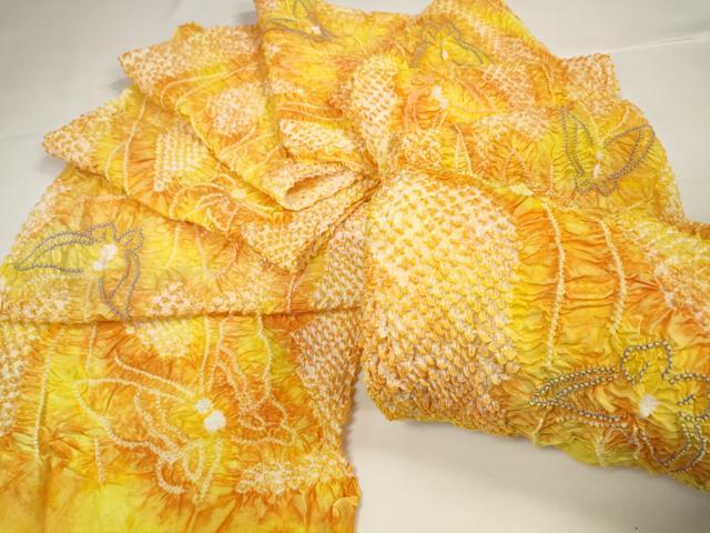 平和屋本店■極上　夏物　浴衣　有松鳴海絞り　反物　着尺　湯のし前　舞蝶文　綿　逸品　未使用　DZAA11183kh5