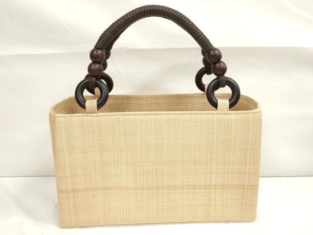 平和屋本店■極上　夏物　喜如嘉の芭蕉布　和装小物　和装バッグ　手積み芭蕉糸100％　こもれび工房　証紙付　逸品　未使用　DZAA11225kh5 平和屋本店□極上 夏物 喜如嘉の芭蕉布 和装小物 和装バッグ 手積み芭蕉