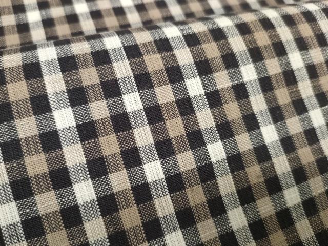 平和屋本店□極上 小千谷 紺仁 越後片貝木綿 反物 着尺 格子柄 紺