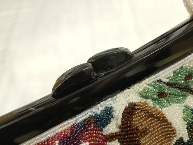 平和屋本店□和装小物 和装バッグ ビーズバッグ 枝花 がま口 持ち