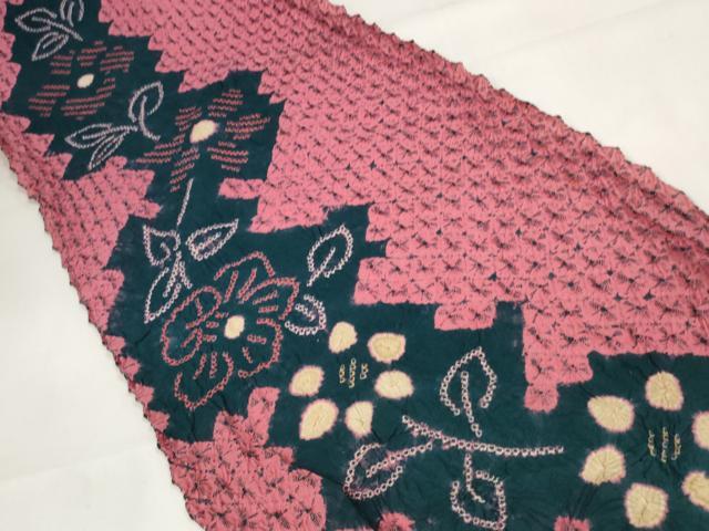 平和屋本店□極上 夏物 浴衣 有松鳴海絞り 花繋ぎ 綿 逸品 CZAA0917s4