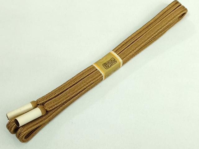 平和屋本店■極上　有職組紐道明　帯締め　冠組　黄唐茶　宮内庁御用　国立博物館御用　東京芸術大学御用　逸品　未使用　DZAA11339kh5