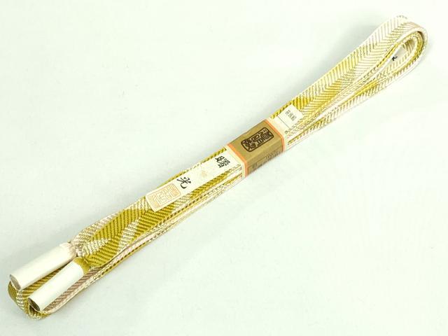 平和屋本店■極上　有職組紐道明　帯締め　笹浪組　金糸　宮内庁御用　国立博物館御用　東京芸術大学御用　逸品　未使用　DZAA11347kh5