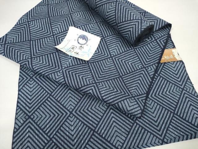 平和屋本店■極上　夏物　竺仙鑑製　浴衣　反物　着尺　菱　証紙付き　綿　逸品　未使用　DZAA11470kh5