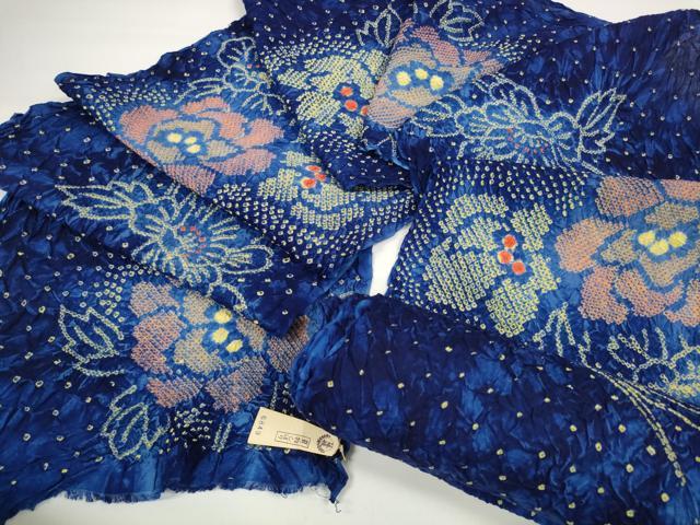 平和屋本店■極上　夏物　名門　藤娘きぬたや　有松鳴海絞　浴衣　反物　着尺　湯のし前　花繋ぎ　綿　逸品　未使用　DZAA11471kh5