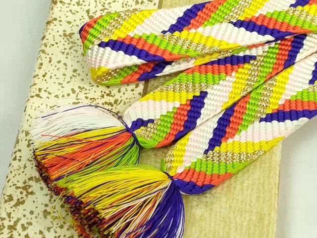 平和屋本店●極上　有職組紐道明　帯締め　笹浪組　金糸　宮内庁御用　国立博物館御用　東京芸術大学御用　逸品　DZAA11535kh6