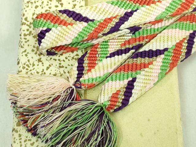 平和屋本店●極上　有職組紐道明　帯締め　笹浪組　金糸　宮内庁御用　国立博物館御用　東京芸術大学御用　逸品　DZAA11538kh6