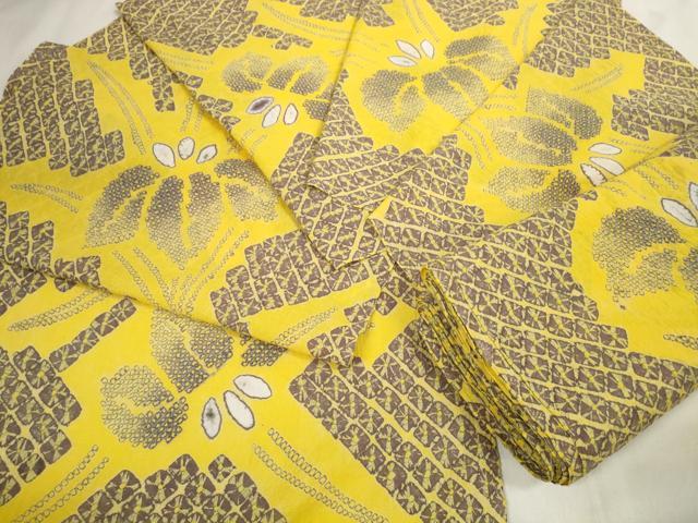 平和屋本店∴極上　夏物　浴衣　有松鳴海絞り　反物　着尺　菖蒲　綿　逸品　未使用　DZAA11570kh6