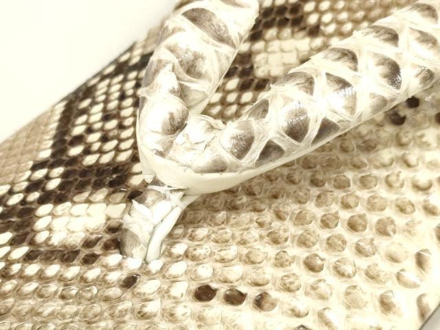 平和屋本店●極上　男性　和装小物　雪駄　錦蛇　錦ヘビ　総本皮　ヘビ皮　芝惣　履物　LLサイズ　26.5cm　逸品　未使用　DZAA11599kh6