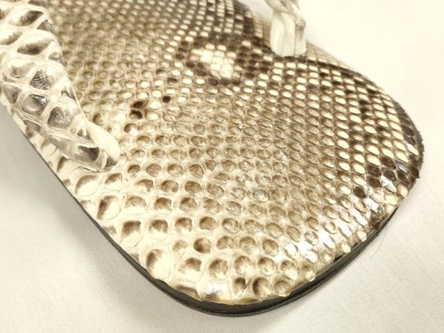 平和屋本店●極上　男性　和装小物　雪駄　錦蛇　錦ヘビ　総本皮　ヘビ皮　芝惣　履物　LLサイズ　26.5cm　逸品　未使用　DZAA11599kh6