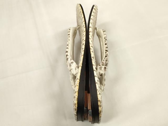 平和屋本店●極上　男性　和装小物　雪駄　錦蛇　錦ヘビ　総本皮　ヘビ皮　芝惣　履物　LLサイズ　26.5cm　逸品　未使用　DZAA11599kh6