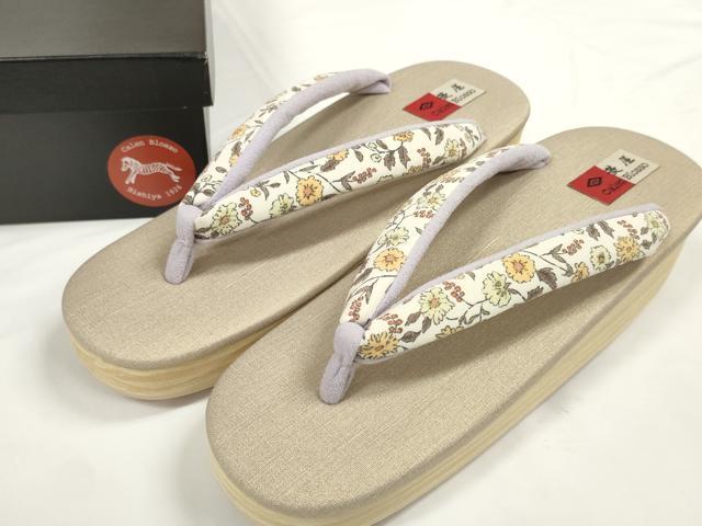 平和屋着物●極上　和装小物　菱屋　Calen Blosso　カレンブロッソ　カフェ草履　箱付き　Lサイズ　25.0cm　逸品　未使用　DZAA11742kh6