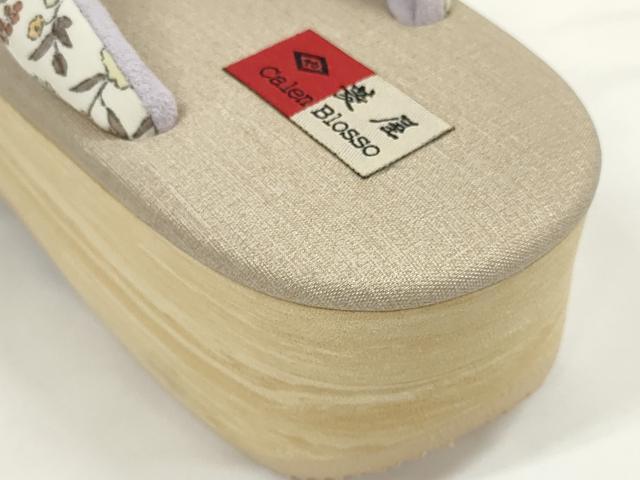 平和屋着物●極上　和装小物　菱屋　Calen Blosso　カレンブロッソ　カフェ草履　箱付き　Lサイズ　25.0cm　逸品　未使用　DZAA11742kh6