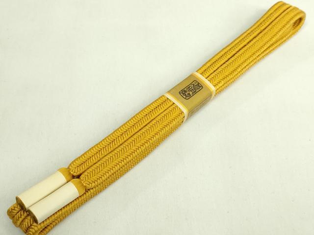 平和屋着物●極上　有職組紐道明　帯締め　冠組　山吹茶色　宮内庁御用　国立博物館御用　東京芸術大学御用　逸品　未使用　DZAA11905kh6