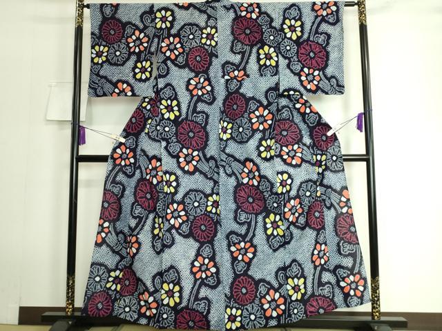 藤娘きぬたや 有松鳴海絞り 絞り浴衣 お花 青紫色 反物販売 お仕立て