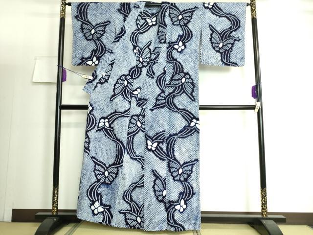 平和屋着物○江戸小紋 亀甲寄せ小紋柄 黒地 正絹 逸品 AAAW4198np