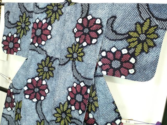 平和屋本店□極上 夏物 浴衣 有松鳴海絞り 舞花文 綿 逸品 DZAA20168kh5