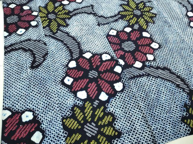 eふれんず◇有松鳴海絞り 夏物 浴衣 舞花文 綿◇am1148 eふれんず