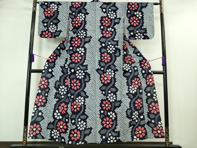 平和屋本店■極上　夏物　浴衣　有松鳴海絞り　舞花文　綿　逸品　DZAA20171kh5