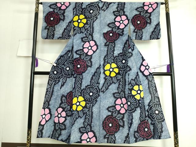 平和屋本店■極上　夏物　浴衣　有松鳴海絞り　草花文　綿　逸品　DZAA20173kh5