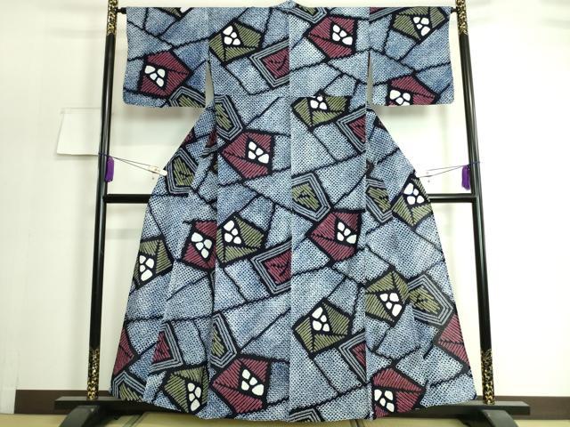 平和屋本店■極上　夏物　浴衣　有松鳴海絞り　抽象文様　綿　逸品　DZAA20175kh5