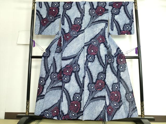 平和屋本店■極上　夏物　浴衣　有松鳴海絞り　草花文　綿　逸品　DZAA20184kh5