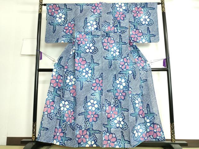 平和屋本店■極上　夏物　浴衣　有松鳴海絞り　草花文　綿　逸品　DZAA20191kh5