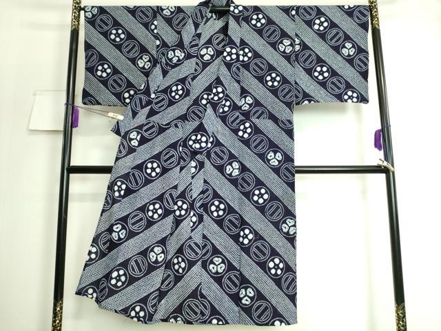 平和屋着物∴極上　夏物　男性　浴衣　有松鳴海絞り　綿　斜線文　逸品　DZAA20193kh5_1