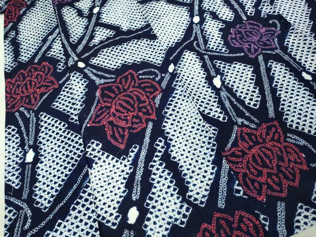 平和屋本店□極上 夏物 浴衣 有松鳴海絞り 枝花文 綿 逸品 DZAA20217kh5