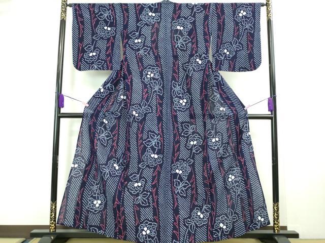 平和屋本店■極上　夏物　浴衣　有松鳴海絞り　草花間道　綿　逸品　DZAA20218kh5