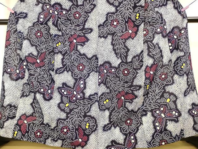 平和屋本店■極上　夏物　浴衣　有松鳴海絞り　舞蝶花文　綿　逸品　DZAA20220kh5