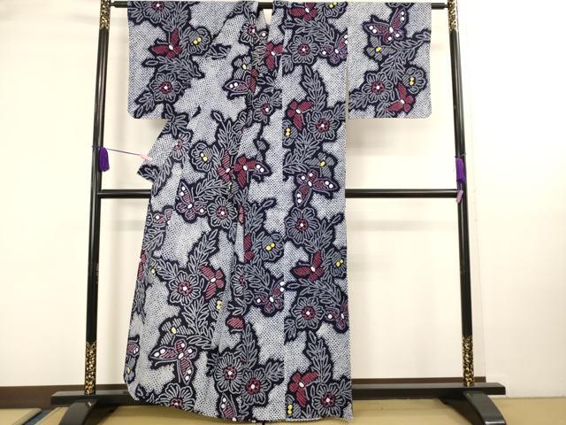 平和屋本店■極上　夏物　浴衣　有松鳴海絞り　舞蝶花文　綿　逸品　DZAA20220kh5