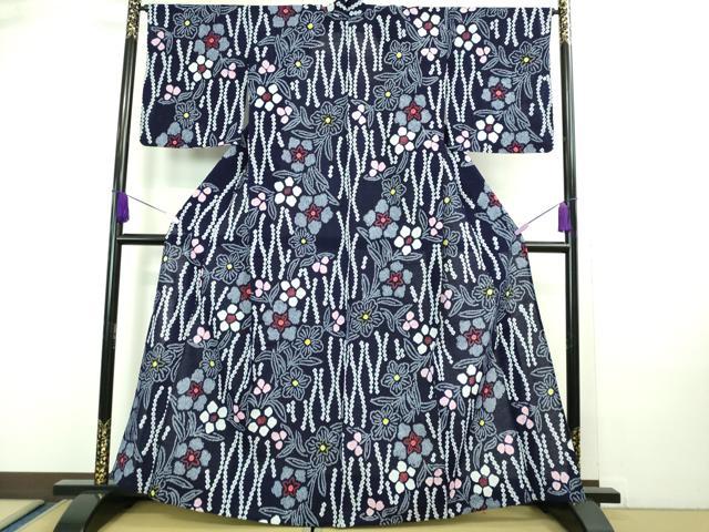 平和屋本店■極上　夏物　浴衣　有松鳴海絞り　草花文　綿　逸品　DZAA20227kh5