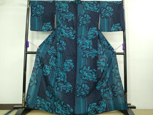 平和屋本店■極上　夏物　浴衣　有松鳴海絞り　舞花文　綿　逸品　DZAA20240kh5