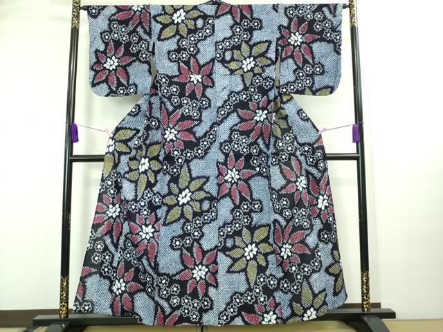 平和屋本店■極上　夏物　浴衣　有松鳴海絞り　舞花文　綿　逸品　DZAA20246kh5