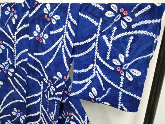 平和屋着物∴極上 夏物 浴衣 有松鳴海絞り 蜻蛉 トンボ 綿 逸品