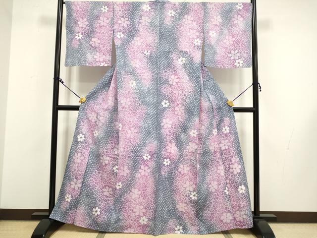 平和屋本店■極上　夏物　竹田嘉兵衛商店　絞りの開祖　竹田庄九郎　浴衣　有松鳴海絞り　舞花文　三越扱い　綿　逸品　DZAA20288kh5