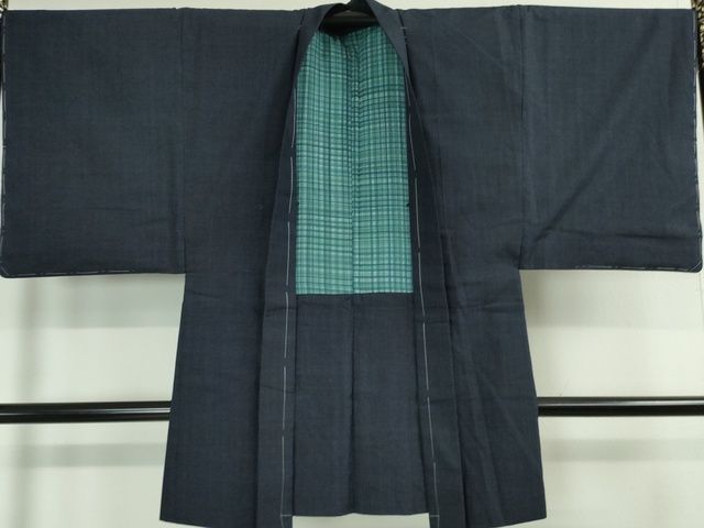 平和屋本店□極上 男性 綿薩摩 東郷織物謹製 手織 實篤 永江明夫(正