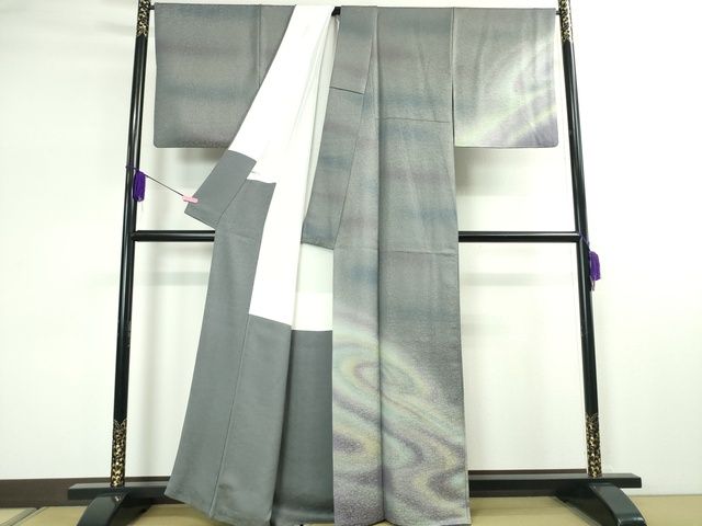 平和屋本店■極上　久保田一竹　幻の辻が花　訪問着　笹鳥地紋　暈し染め　金通し地　健勝苑扱い　逸品　DZAA2199kh4 訪問着