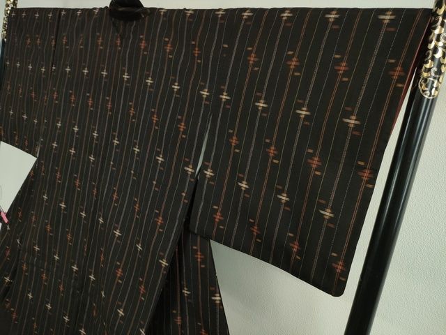 平和屋本店■極上　国指定重要無形文化財　本場久米島紬　山城郁江作　手織　証紙付き　逸品　DZAA2245kh4 平和屋本店□極上 国指定重要無形文化財 本場久米島紬 山城