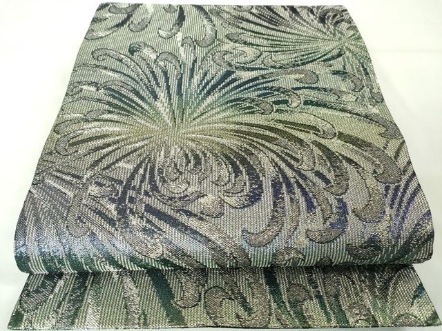 平和屋□極上 森英恵・HANAE MORI 六通柄袋帯 流水文 金糸 逸品