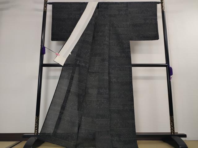 平和屋本店■極上　夏物　夏ちぢみ　100亀甲　人物獣吉祥文　反端付き　逸品　未使用　DZAA2525kh5_2