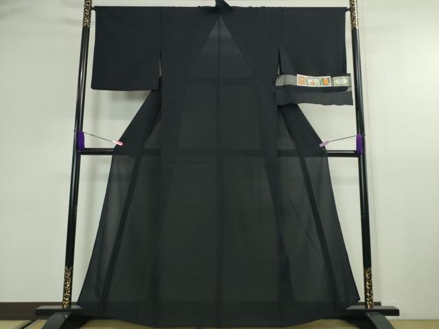 平和屋本店■極上　夏物　本塩沢　夏塩沢　やまだ織　濃紺地　証紙付き　逸品　DZAA2531kh5