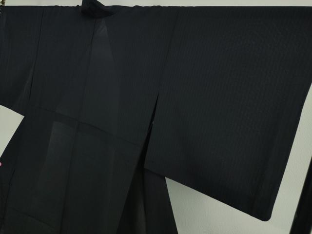 平和屋本店□極上 夏物 本塩沢 夏塩沢 やまだ織 濃紺地 証紙付き