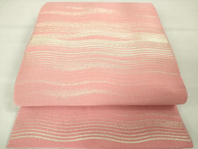 平和屋本店■極上　人間国宝　綴織　細見華岳　八寸名古屋帯　静波　金糸　反端付き　逸品　未使用　DZAA2592kh5