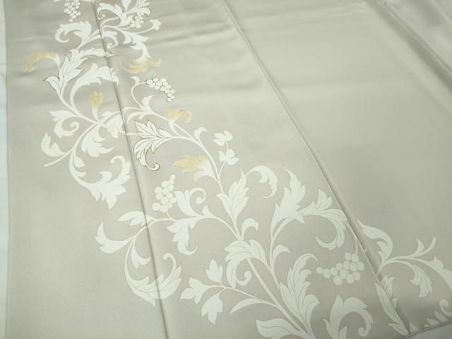 平和屋本店□極上 訪問着 葡萄唐草文 金彩 薄梅鼠色地